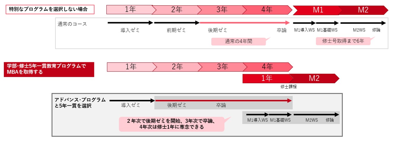 学部･修士５年一貫教育プログラムへの接続が良い